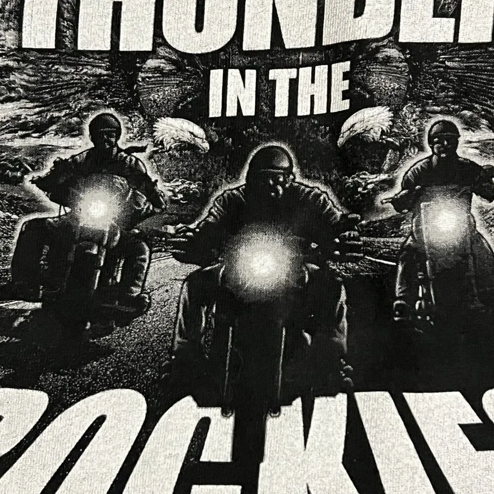 Thunder In Rockies Harley Davidson T Shirt Sz L Motorcycle Biker Loveland CO